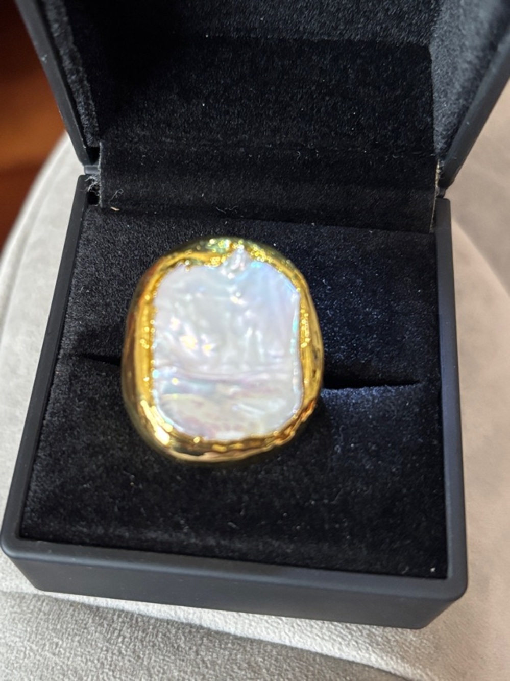 Gold Pearl Statement Ring - Women Jewelry